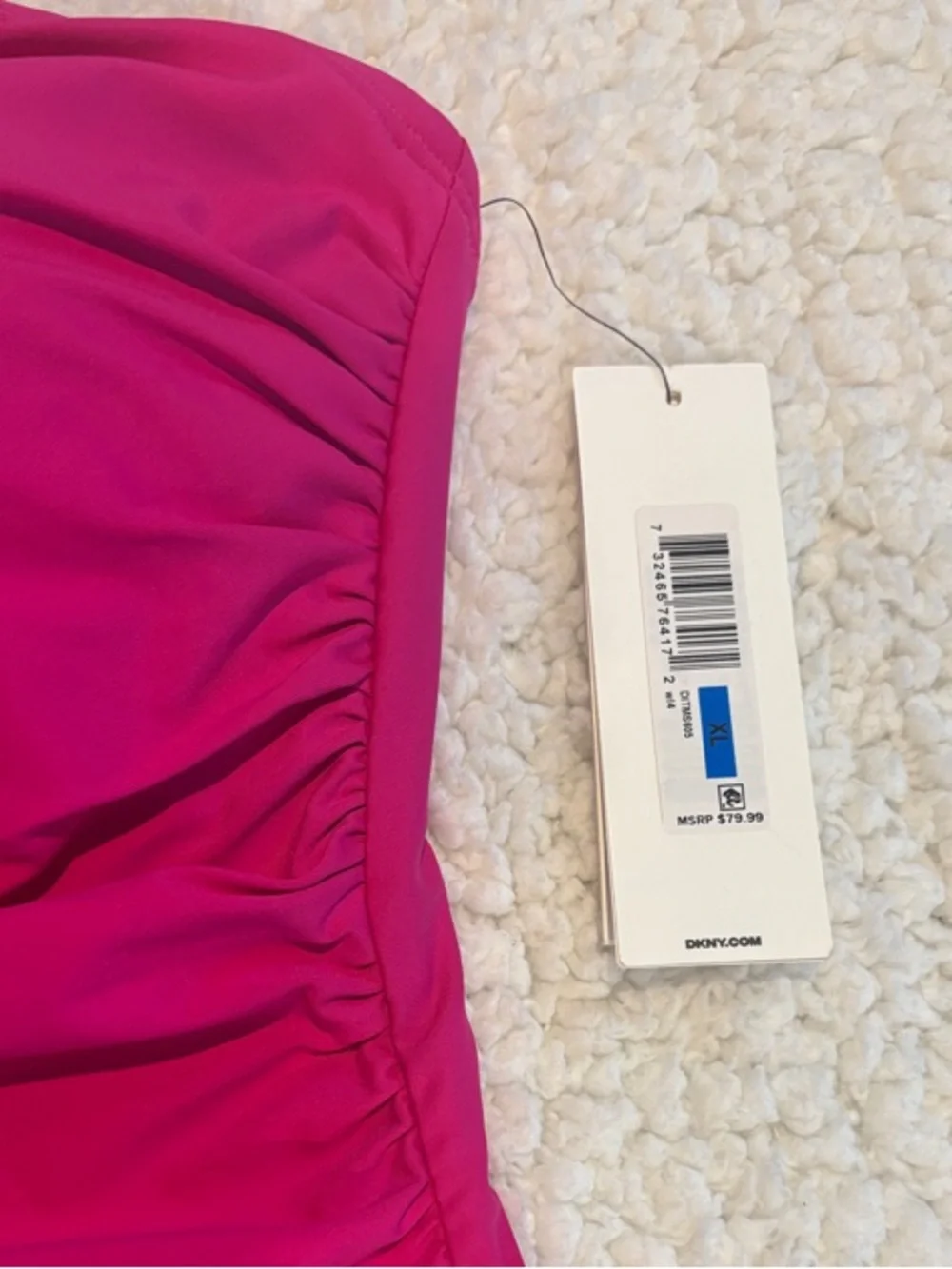 DKNY Fuchsia Strapless One-Piece Swimsuit - Picture 2 of 4